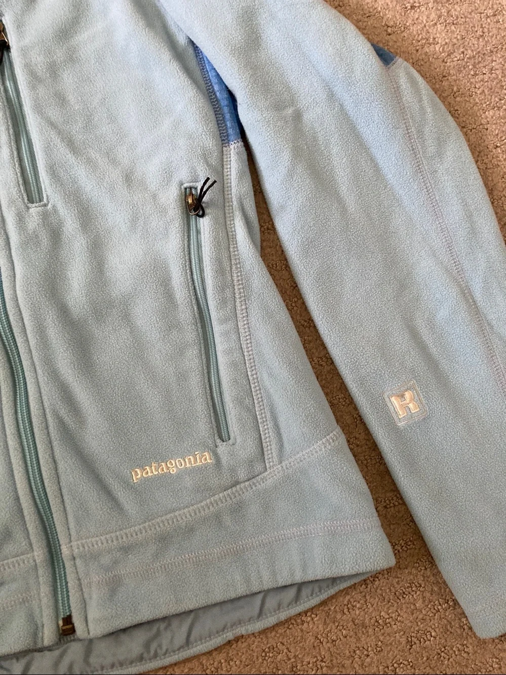 Patagonia lightweight R4 blue fleece jacket, Sz XS.